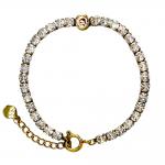 Stainless Steel Gold PVD Setting Jeweled Tennis Bracelet